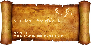Kriston Jozafát névjegykártya